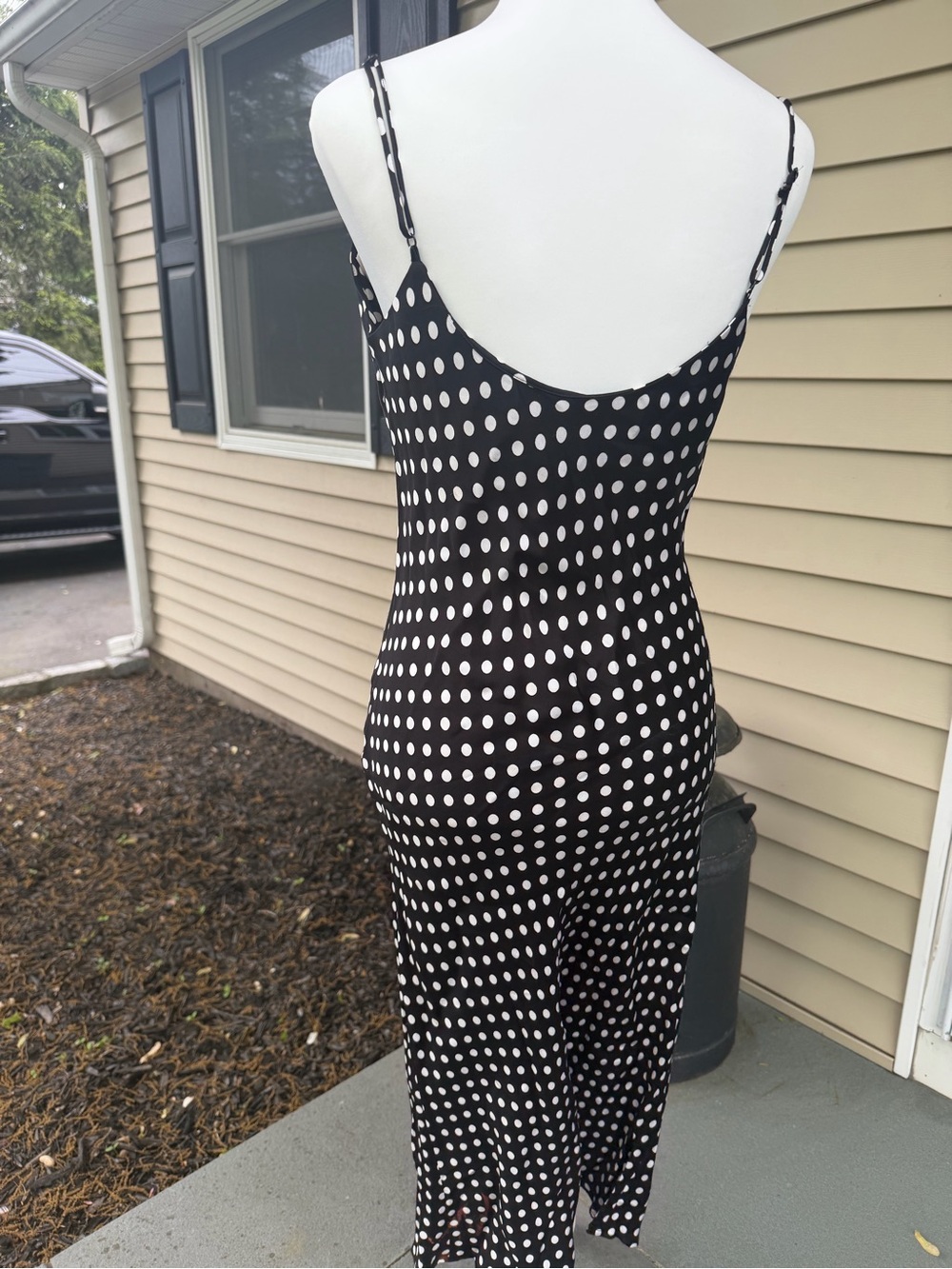 Women’s Zara Black & White Polka Dot Slip Dress - Picture 2 of 3
